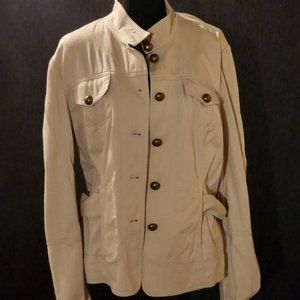 INC Military Style Lightweight Jacket Khaki